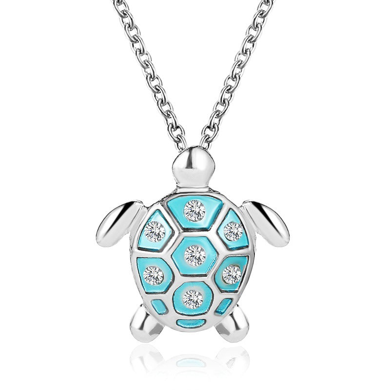 Cadena de clavícula con colgante de pequeña tortuga linda de aleación al por mayor